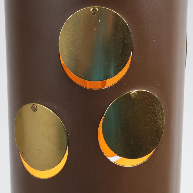 Vintage brass and metal cylinder suspension by danish lyfa, 1970