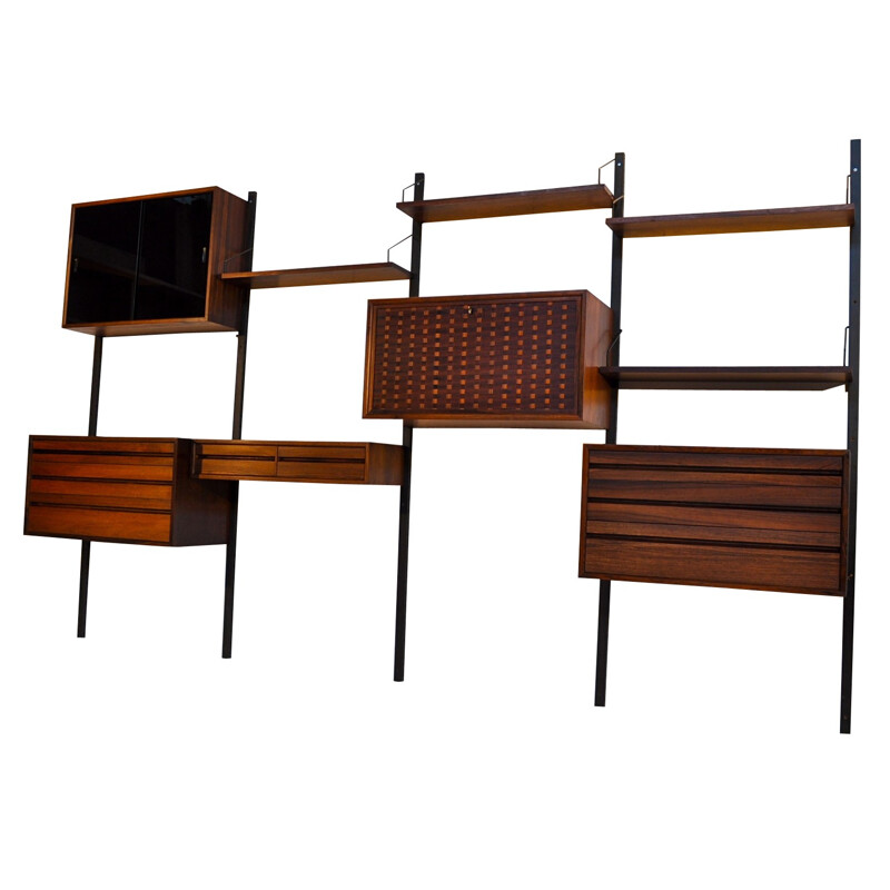Wall system in rosewood, Poul CADOVIUS - 1950s