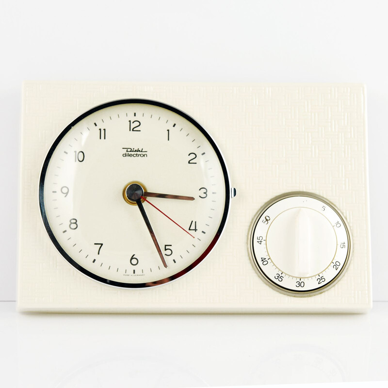 Vintage german clock with a timer by Diehl in ceramic 1960