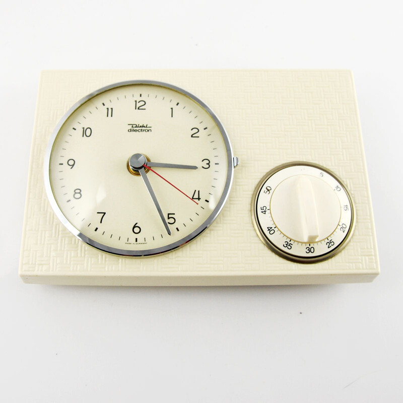 Vintage german clock with a timer by Diehl in ceramic 1960