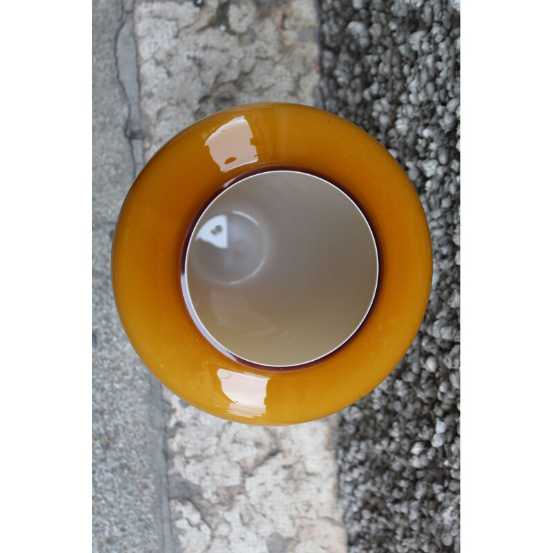 Vase italien vintage en verre de Murano jaune
