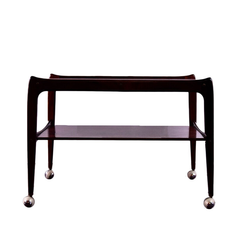 Vintage Danish serving trolley in rosewood