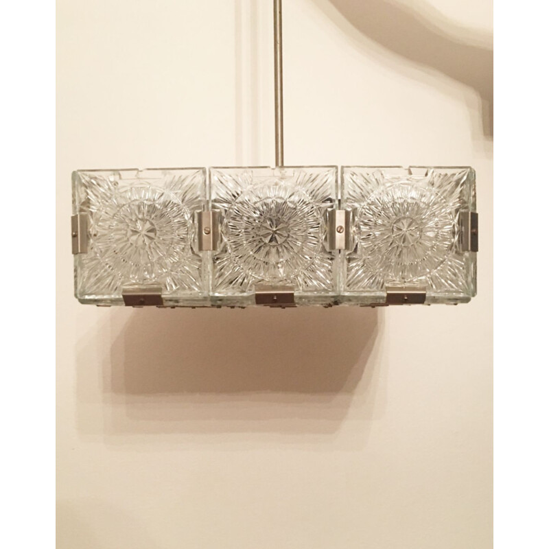 Vintage Cube chandelier by Kamenicky Senov, Czechoslovakia 1960