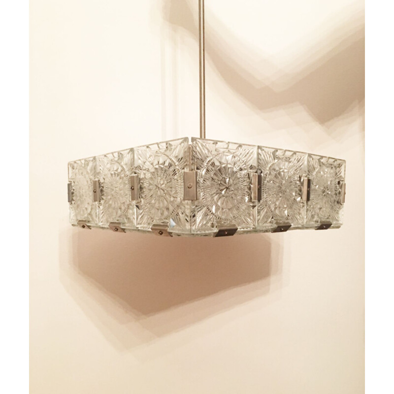 Vintage Cube chandelier by Kamenicky Senov, Czechoslovakia 1960