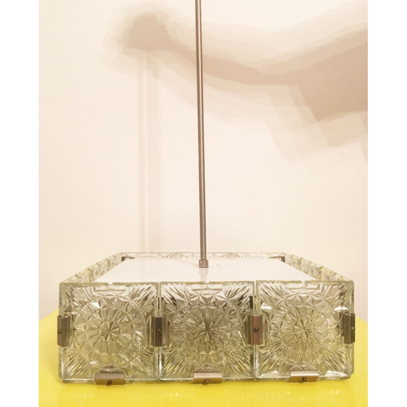 Vintage Cube chandelier by Kamenicky Senov, Czechoslovakia 1960