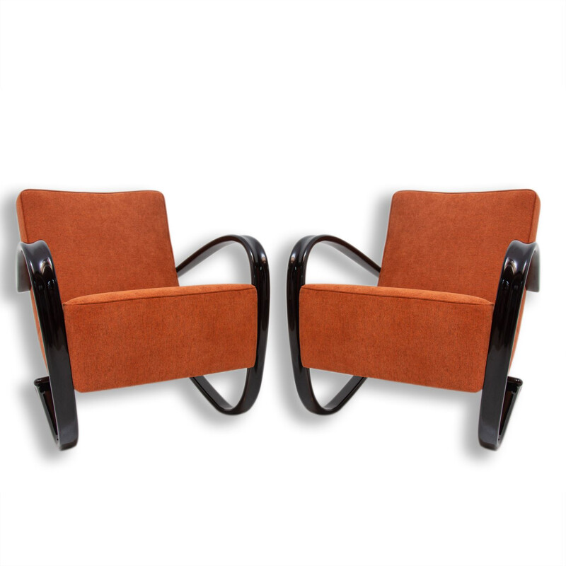 Pair of Vintage Lounge chairs H-269 by Jindřich Halabala for UP Zavody Brno, 1930s 