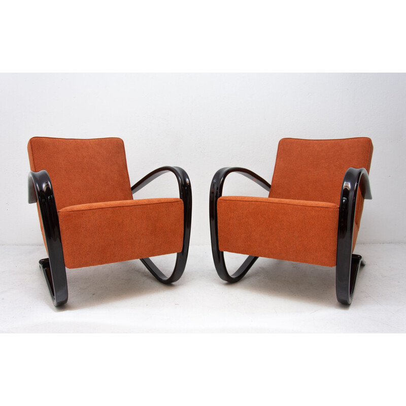 Pair of Vintage Lounge chairs H-269 by Jindřich Halabala for UP Zavody Brno, 1930s 