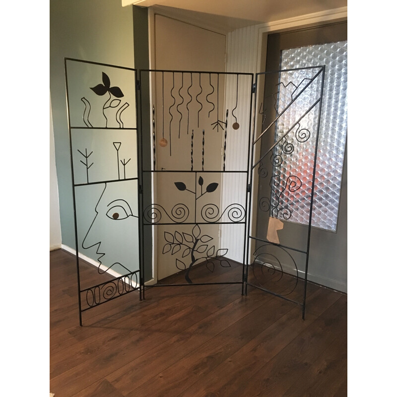 Vintage Divider Room in Metal, French 1950s