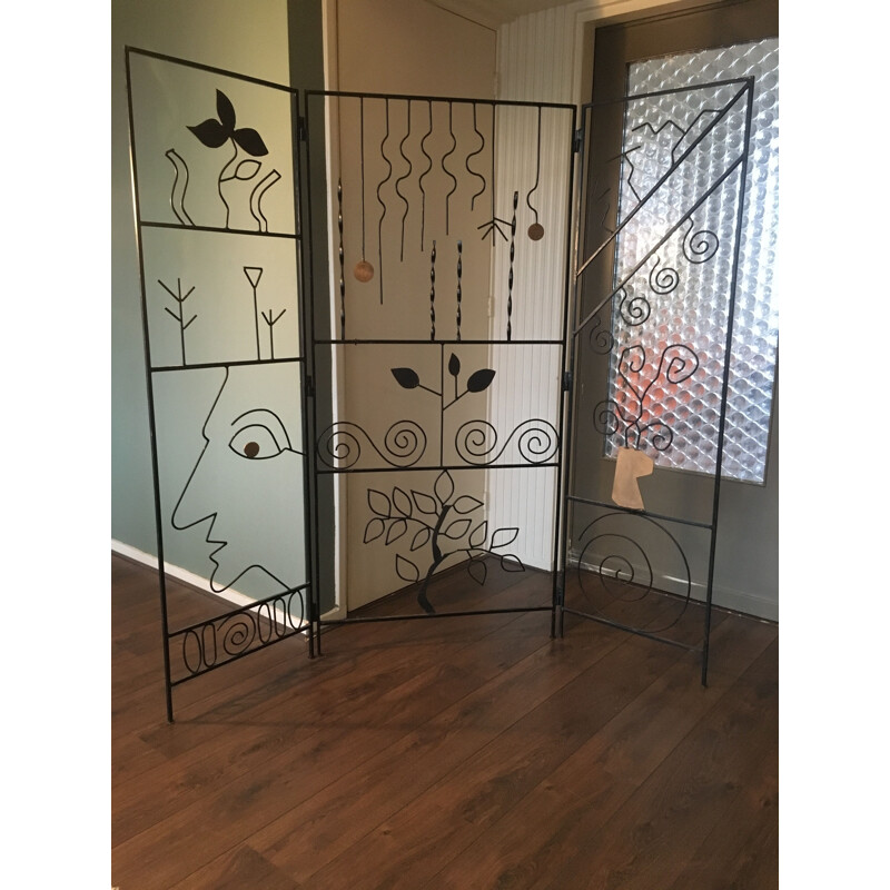 Vintage Divider Room in Metal, French 1950s