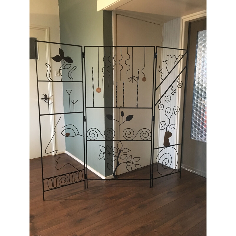 Vintage Divider Room in Metal, French 1950s