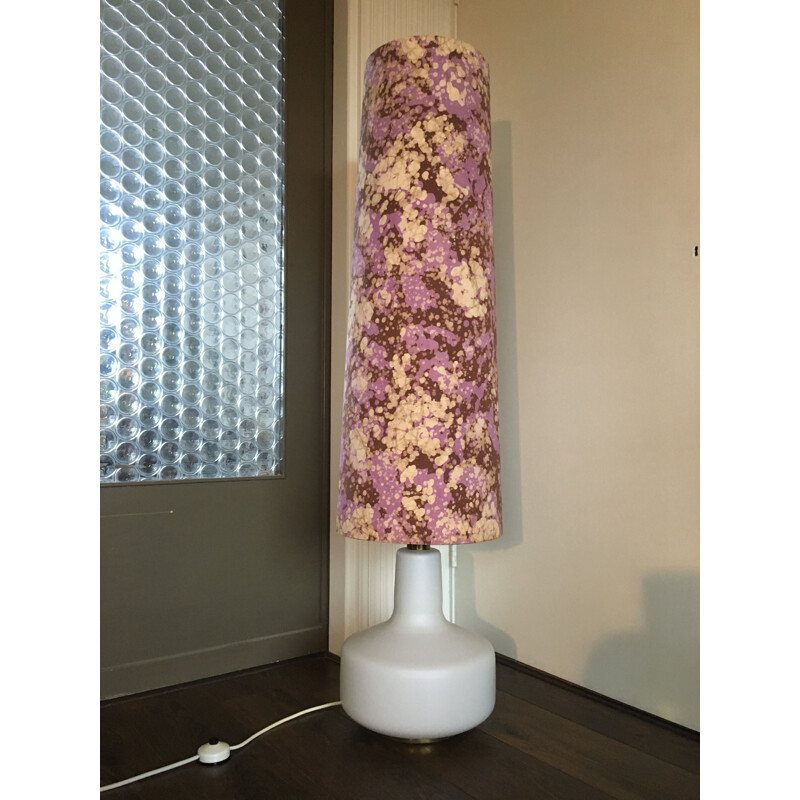 Vintage Floor Lamp in Glass Pink & White