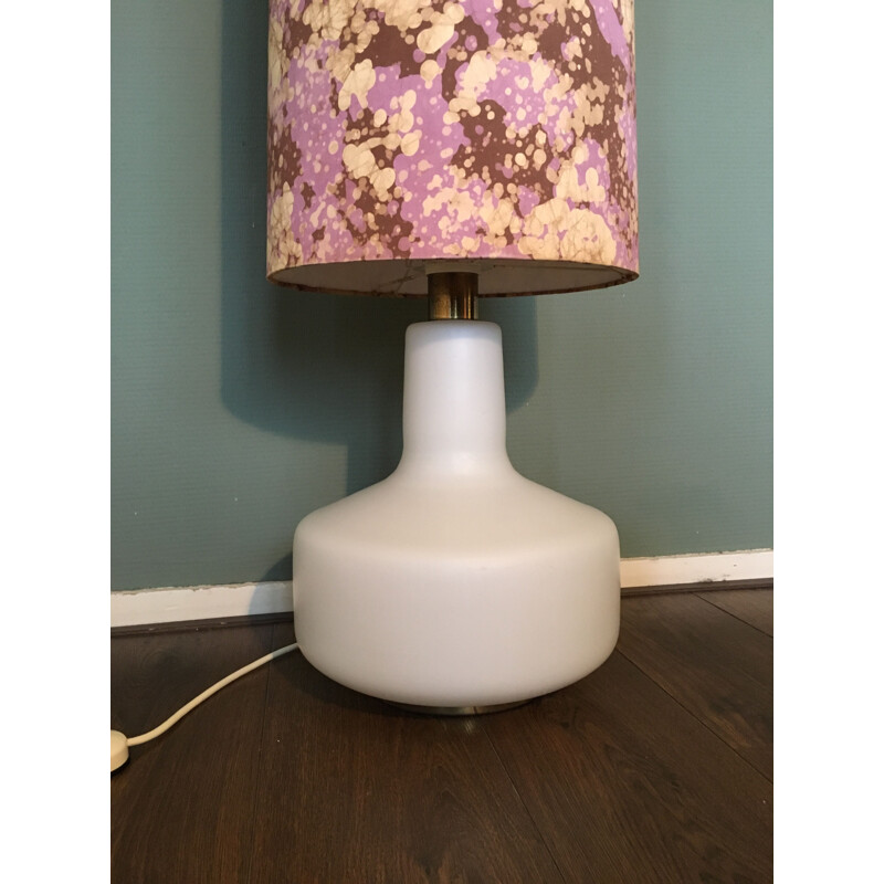 Vintage Floor Lamp in Glass Pink & White