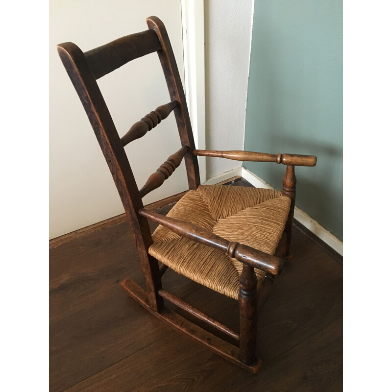 Vintage Rocking Chair in Oak for Children's 