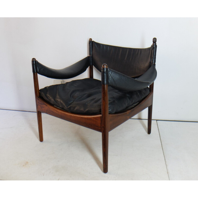 Vintage Amrchair Christian Solmer Vedel for Modus in rosewood and leather, 1960