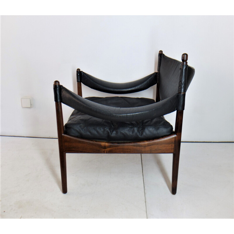 Vintage Amrchair Christian Solmer Vedel for Modus in rosewood and leather, 1960