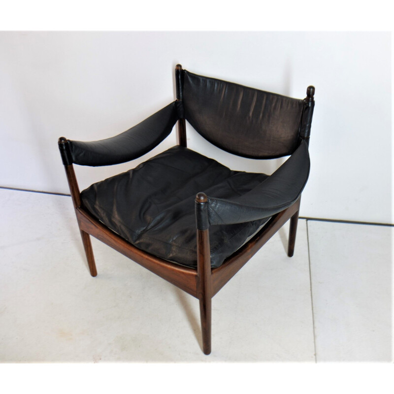 Vintage Amrchair Christian Solmer Vedel for Modus in rosewood and leather, 1960