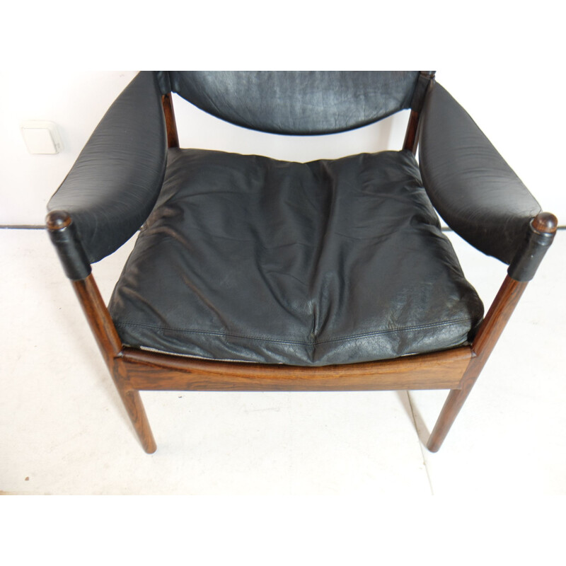 Vintage Amrchair Christian Solmer Vedel for Modus in rosewood and leather, 1960