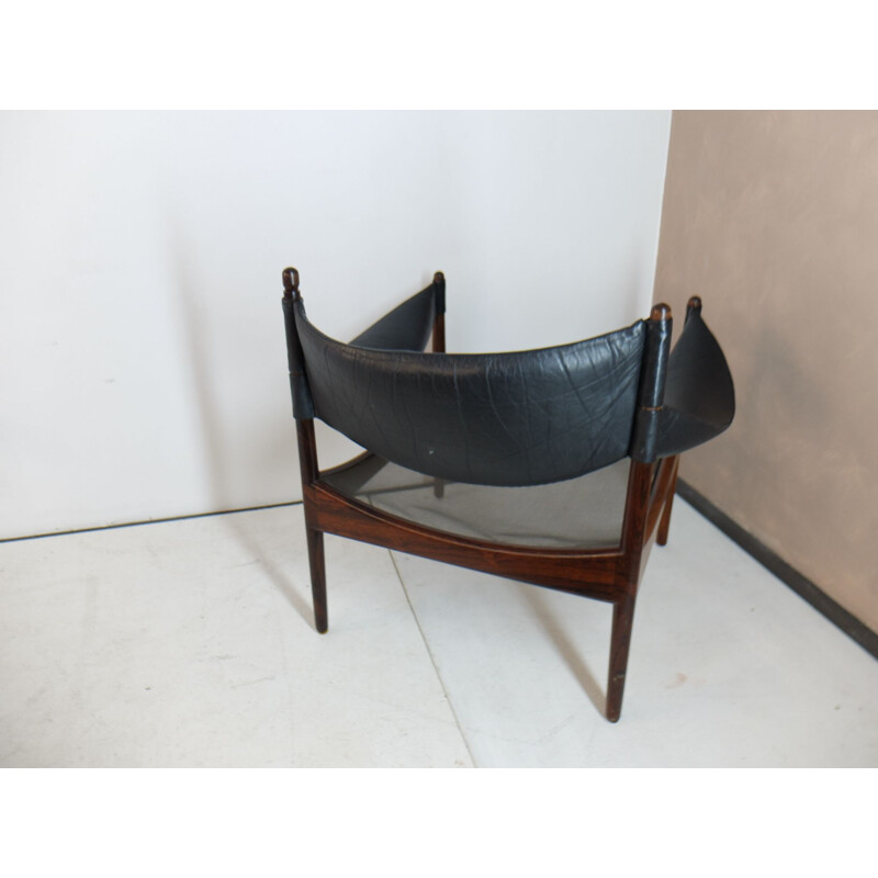 Vintage Amrchair Christian Solmer Vedel for Modus in rosewood and leather, 1960