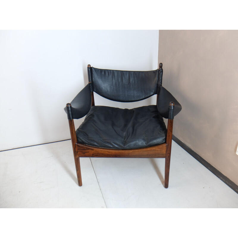 Vintage Amrchair Christian Solmer Vedel for Modus in rosewood and leather, 1960