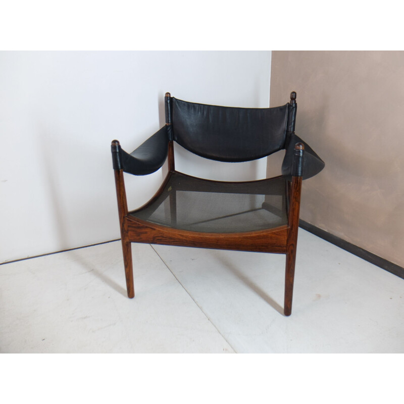 Vintage Amrchair Christian Solmer Vedel for Modus in rosewood and leather, 1960