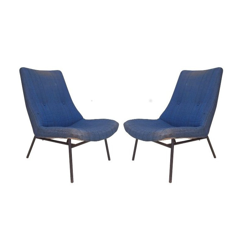 Pair of low chairs SK660, Pierre GUARICHE - 1950s 