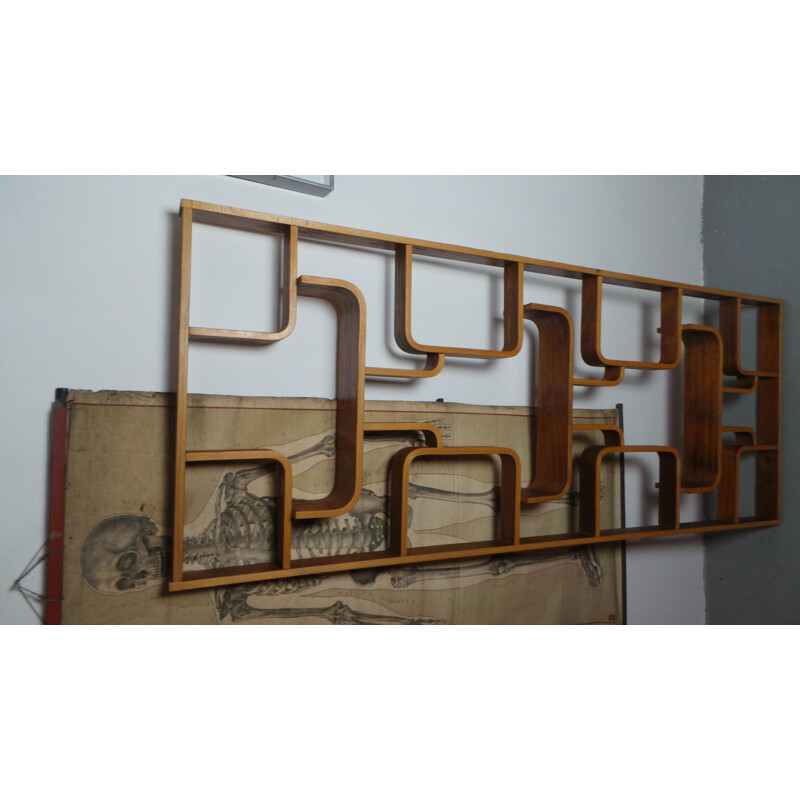 Vintage wall divider for Drevopodnik Holesov in beechwood 1960