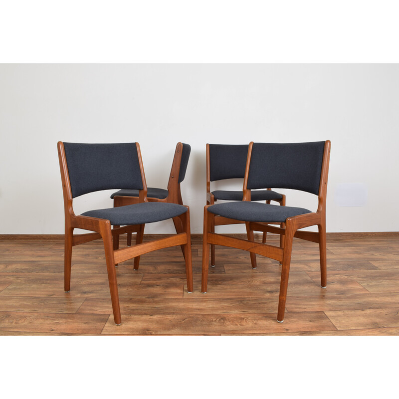 Set of 4 vintage danish chairs model 89 for Anderstrup in teak and fabric