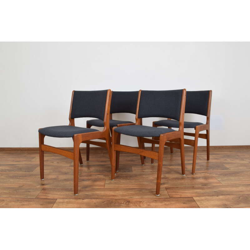 Set of 4 vintage danish chairs model 89 for Anderstrup in teak and fabric