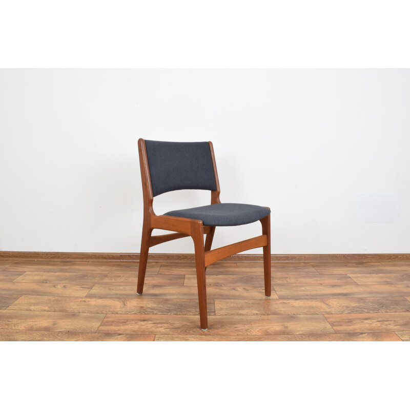 Ensemble de 4 chaises vintage danoises modèle 89 pour Anderstrup en teck et tissu