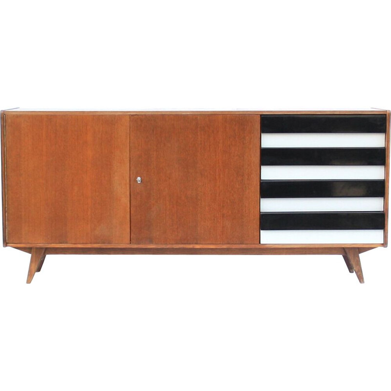 Vintage U-460 sideboard for Interier Praha in wood and plastic 1960