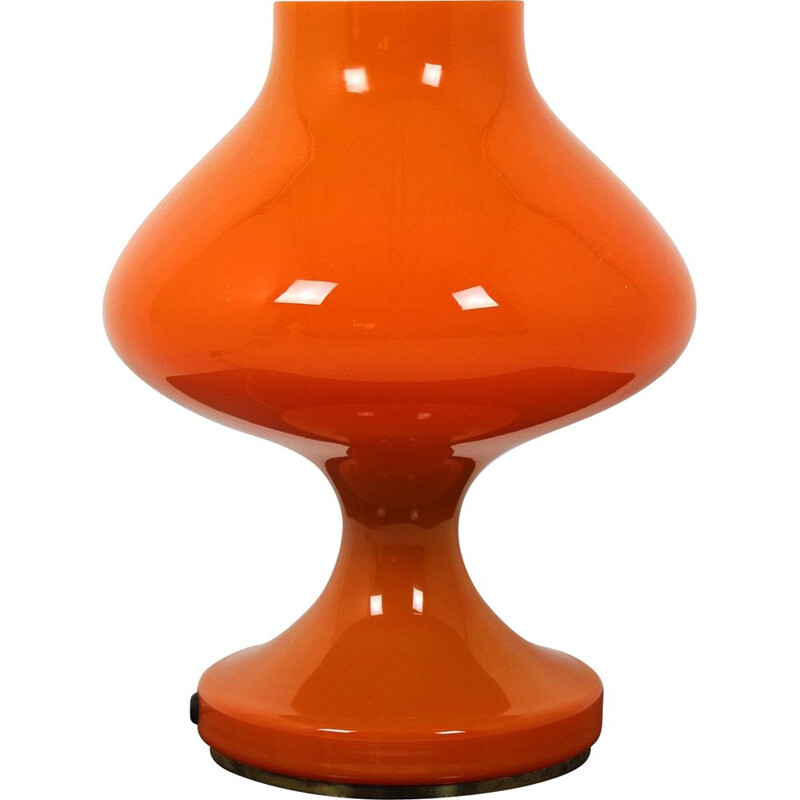 Vintage glass table lamp for OPP Jihlava 1970s
