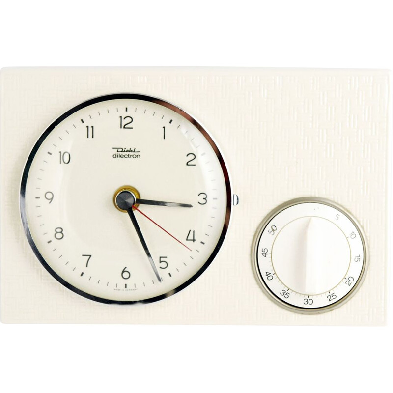 Vintage german clock with a timer by Diehl in ceramic 1960