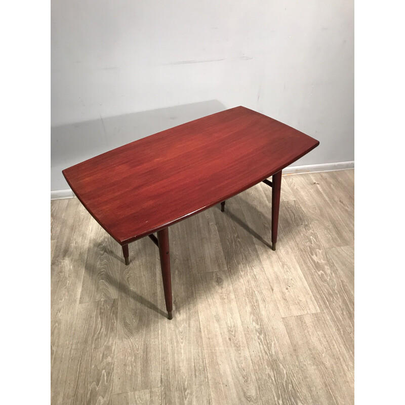 Vintage danish coffee table in wood and brass 1960