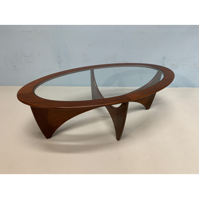 Vintage Astro coffee table in teak and glass 1960