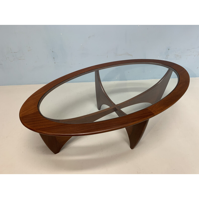 Vintage Astro coffee table in teak and glass 1960