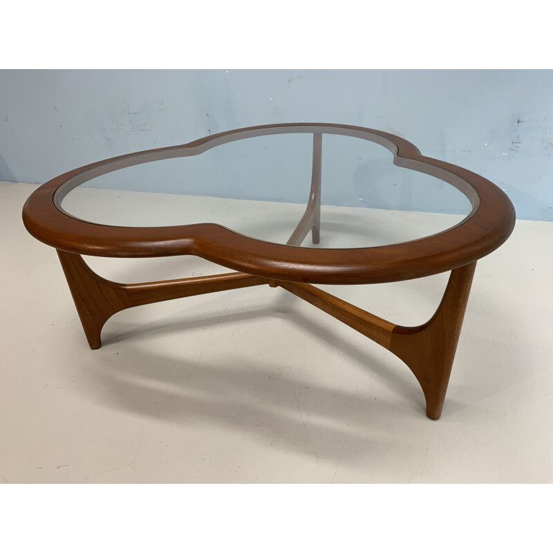 Vintage english coffee table in teakwood 1960