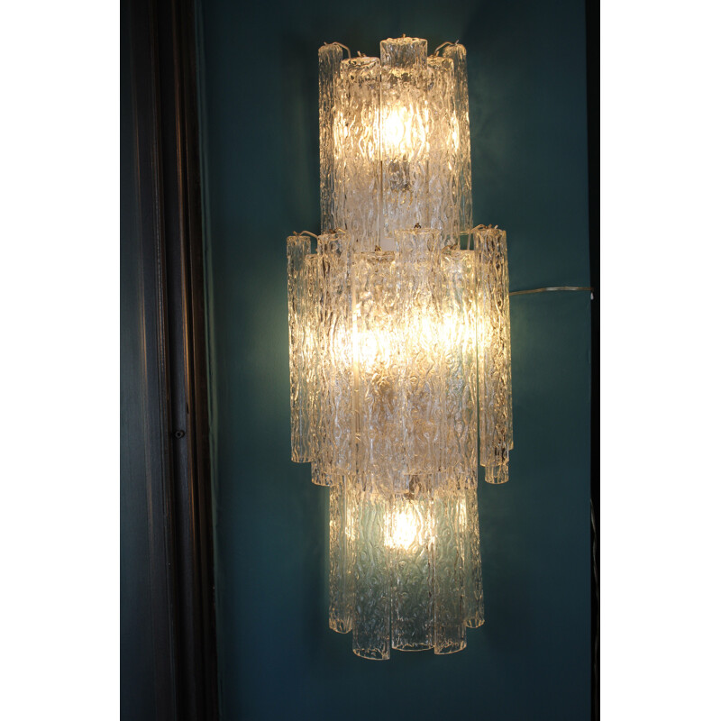 Vintage italian sconce in Murano glass and metal 1960