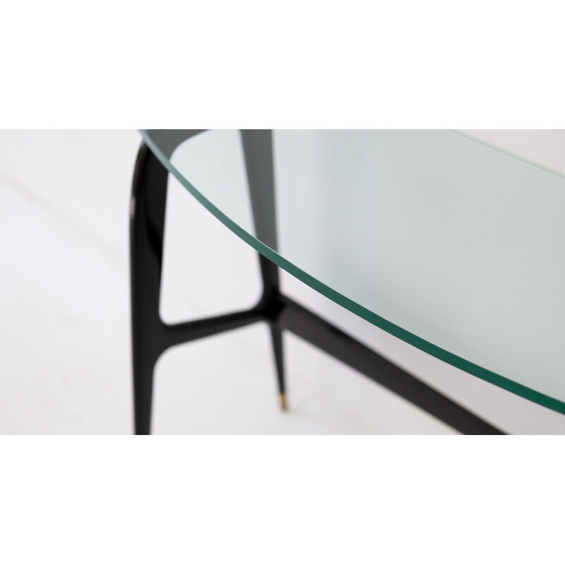 Black Italian console in wood and glass