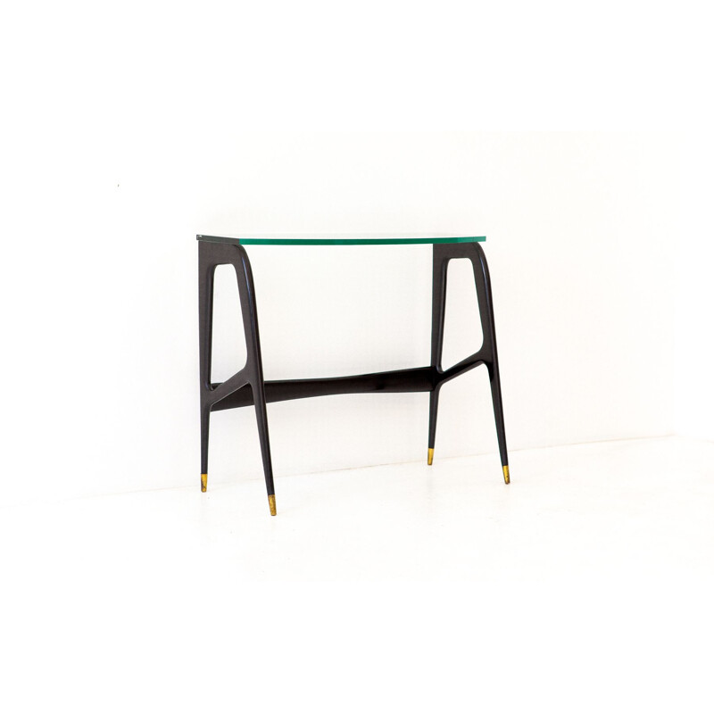 Black Italian console in wood and glass