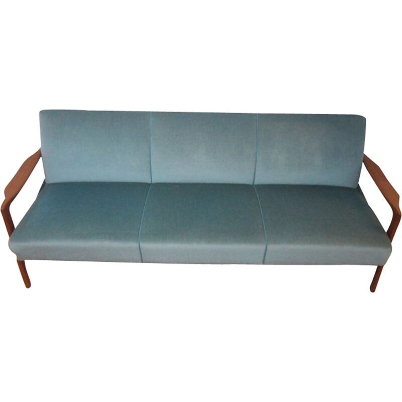Canapé droit Bleu Tissu Moderne Confort