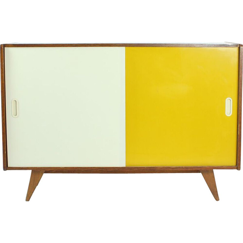 Vintage Sideboard U450 in Yellow & Cream by Jiri Jiroutek for Nabytek Praha, circa 1960s