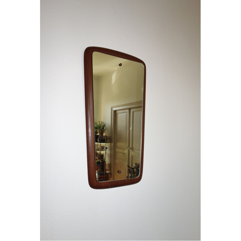 Vintage scandinavian teak mirror 1960