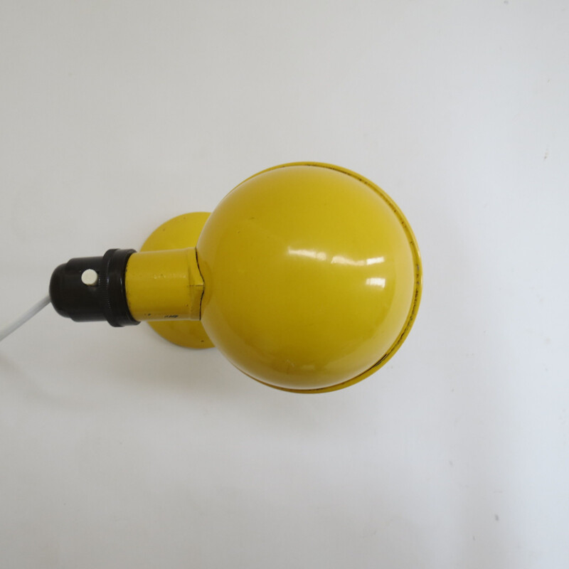 Vintage yellow metal desk travel lamp by Grail