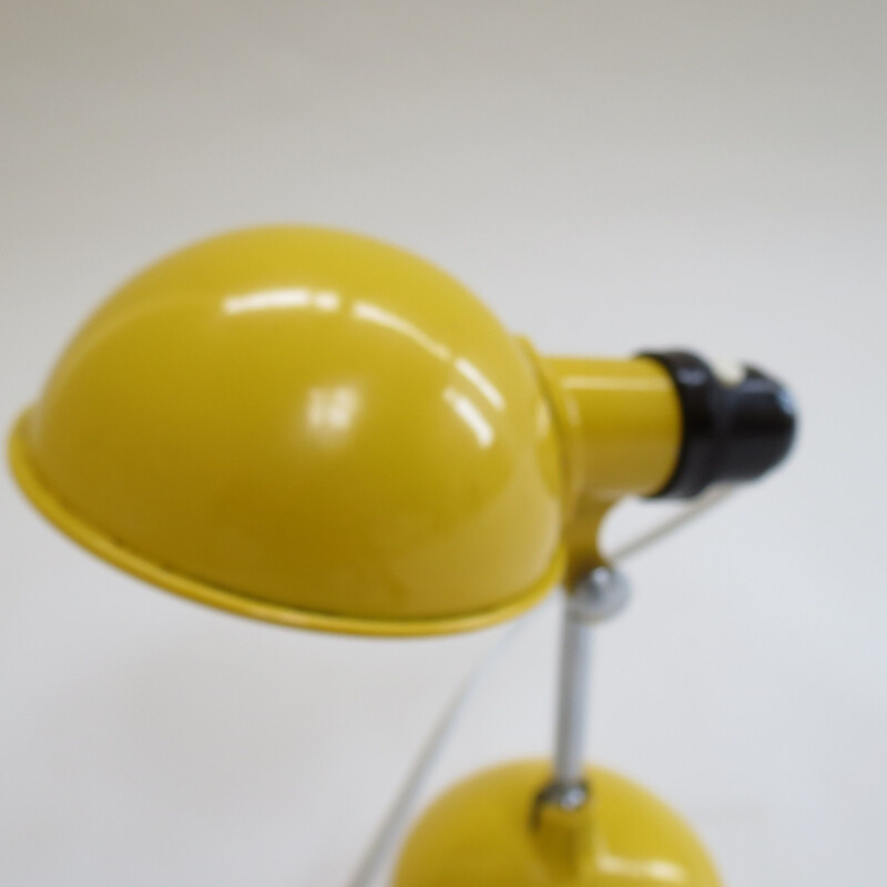 Vintage yellow metal desk travel lamp by Grail