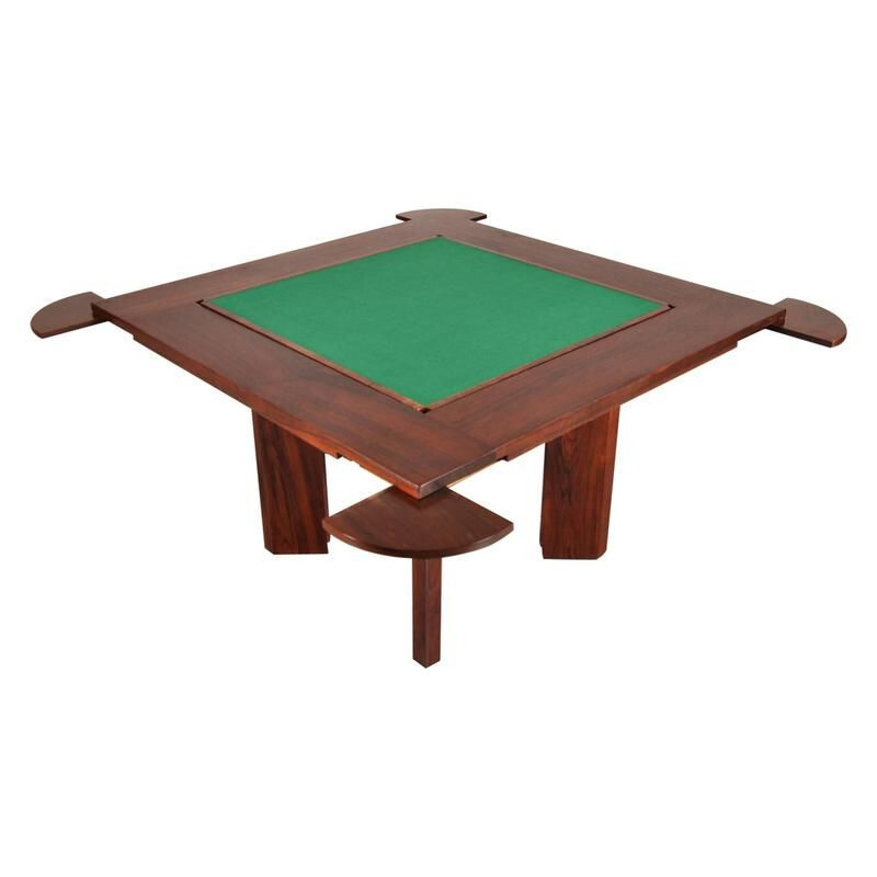 Vintage gaming table in solid rosewood