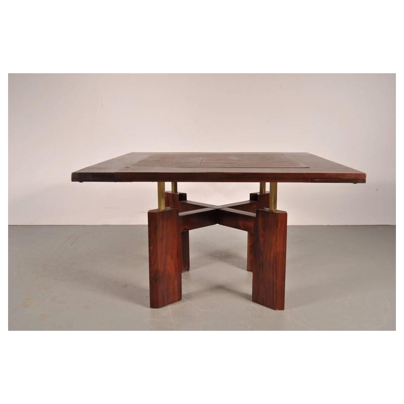 Vintage gaming table in solid rosewood