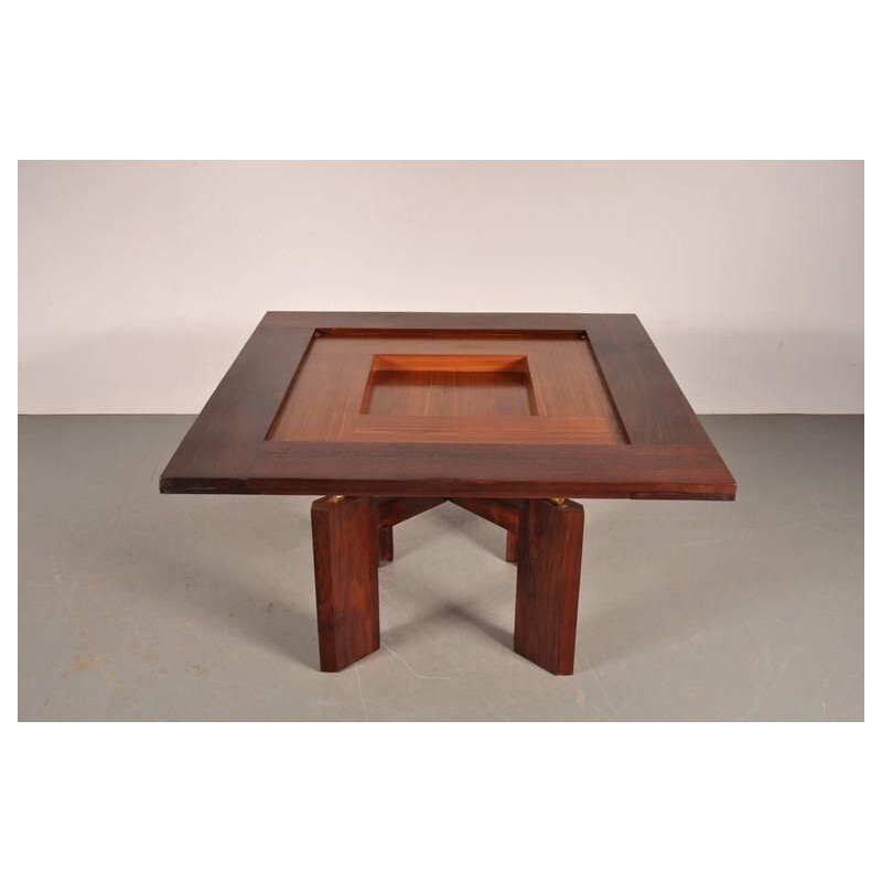Vintage gaming table in solid rosewood