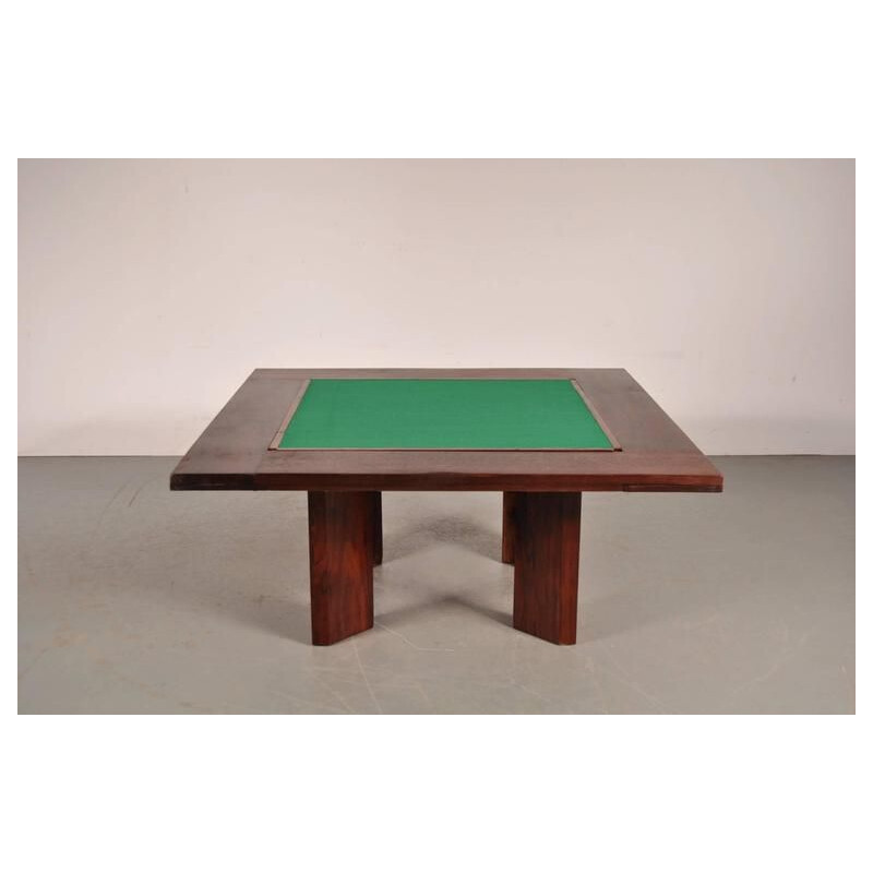 Vintage gaming table in solid rosewood