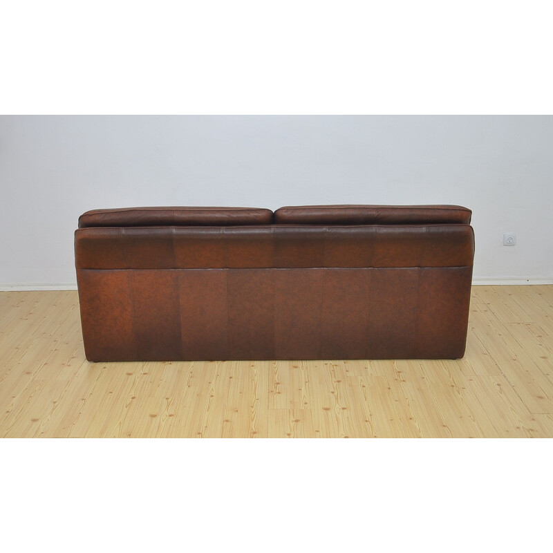 Vintage 3 seater leather sofa by Laauser