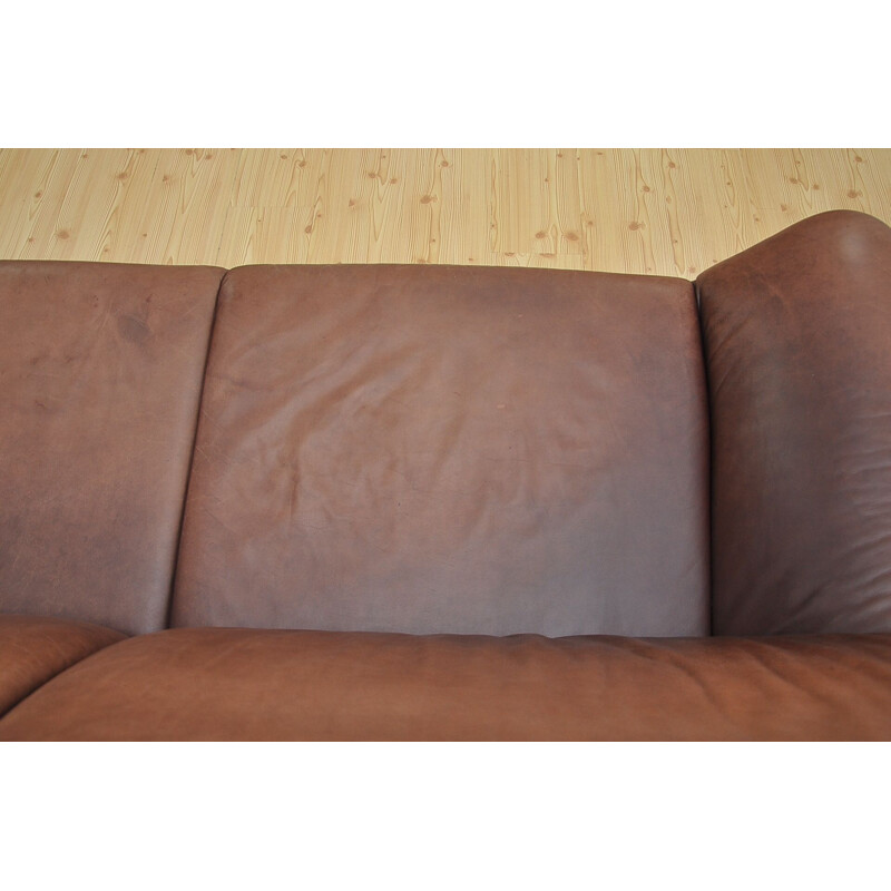 Vintage 3 seater leather sofa by Laauser